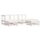 vidaXL Juego de muebles de jardín 6 piezas madera maciza pino blanco vidaXL Juego de muebles de jardín 6 piezas madera maciza pino blanco