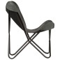 vidaXL Silla Butterfly para niño de cuero auténtico gris vidaXL Silla Butterfly para niño de cuero auténtico gris