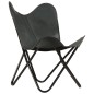 vidaXL Silla Butterfly para niño de cuero auténtico gris vidaXL Silla Butterfly para niño de cuero auténtico gris