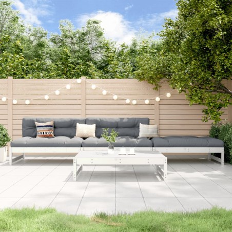 vidaXL Juego de muebles de jardín 4 pzas madera maciza de pino blanco