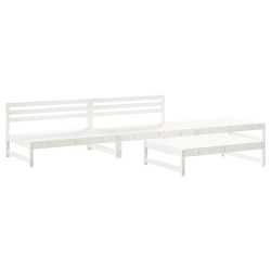 vidaXL Juego de muebles de jardín 4 pzas madera maciza de pino blanco