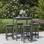 vidaXL Set de mesa y taburetes altos jardín 5 piezas madera pino gris vidaXL Set de mesa y taburetes altos jardín 5 piezas madera pino gris