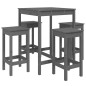 vidaXL Set de mesa y taburetes altos jardín 5 piezas madera pino gris vidaXL Set de mesa y taburetes altos jardín 5 piezas madera pino gris