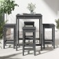 vidaXL Set de mesa y taburetes altos jardín 5 piezas madera pino gris vidaXL Set de mesa y taburetes altos jardín 5 piezas madera pino gris