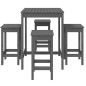 vidaXL Set de mesa y taburetes altos jardín 5 piezas madera pino gris vidaXL Set de mesa y taburetes altos jardín 5 piezas madera pino gris