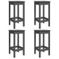 vidaXL Set de mesa y taburetes altos jardín 5 piezas madera pino gris