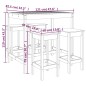 vidaXL Set de mesa y taburetes altos jardín 5 piezas madera pino gris