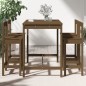 vidaXL Mesa y taburetes altos de jardín 5 pzas madera pino marrón miel vidaXL Mesa y taburetes altos de jardín 5 pzas madera pino marrón miel