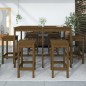 vidaXL Mesa y taburetes altos de jardín 7 pzas madera pino marrón miel vidaXL Mesa y taburetes altos de jardín 7 pzas madera pino marrón miel