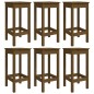 vidaXL Mesa y taburetes altos de jardín 7 pzas madera pino marrón miel vidaXL Mesa y taburetes altos de jardín 7 pzas madera pino marrón miel