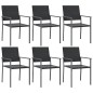 vidaXL Sillas de jardín 6 uds ratán sintético negro 54x62,5x89 cm vidaXL Sillas de jardín 6 uds ratán sintético negro 54x62,5x89 cm