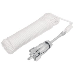 vidaXL Ancla plegable con cuerda hierro maleable plateado 1,5 kg