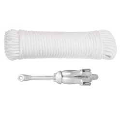 vidaXL Ancla plegable con cuerda hierro maleable plateado 1,5 kg