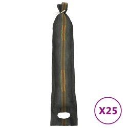 vidaXL Sacos de arena 25 unidades HDPE verde oscuro 103x25 cm