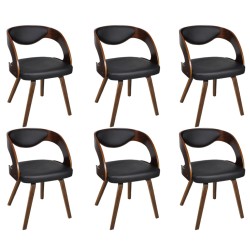 vidaXL Sillas de comedor 6 unidades cuero sintético marrón