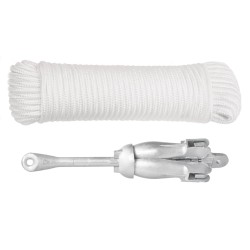 vidaXL Ancla plegable con cuerda hierro maleable plateado 3,2 kg