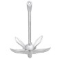 vidaXL Ancla plegable con cuerda hierro maleable plateado 3,2 kg
