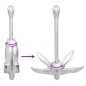 vidaXL Ancla plegable con cuerda hierro maleable plateado 3,2 kg