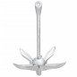 vidaXL Ancla plegable con cuerda hierro maleable plateado 8 kg vidaXL Ancla plegable con cuerda hierro maleable plateado 8 kg