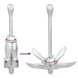 vidaXL Ancla plegable con cuerda hierro maleable plateado 8 kg vidaXL Ancla plegable con cuerda hierro maleable plateado 8 kg