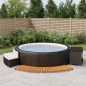 vidaXL Borde bañera hidromasaje madera acacia y ratán sintético negro vidaXL Borde bañera hidromasaje madera acacia y ratán sintético negro