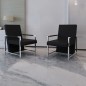 vidaXL Sillones 2 unidades estructura cromada cuero sintético negro vidaXL Sillones 2 unidades estructura cromada cuero sintético negro