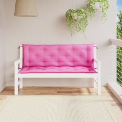 vidaXL Cojines para banco de jardín 2 uds tela rosa 150x50x7 cm