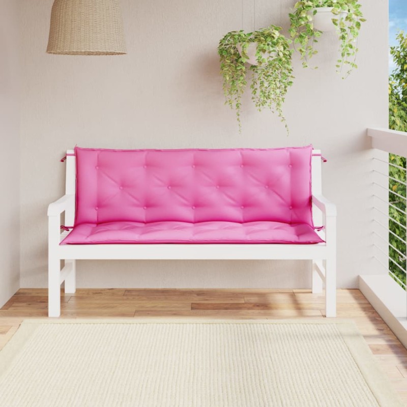 vidaXL Cojines para banco de jardín 2 uds tela rosa 150x50x7 cm vidaXL Cojines para banco de jardín 2 uds tela rosa 150x50x7 cm