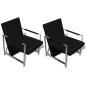 vidaXL Sillones 2 unidades estructura cromada cuero sintético negro vidaXL Sillones 2 unidades estructura cromada cuero sintético negro