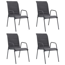 vidaXL Sillas de jardín apilables 4 uds acero textilene gris antracita