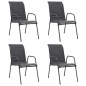 vidaXL Sillas de jardín apilables 4 uds acero textilene gris antracita vidaXL Sillas de jardín apilables 4 uds acero textilene gris antracita