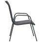 vidaXL Sillas de jardín apilables 4 uds acero textilene gris antracita vidaXL Sillas de jardín apilables 4 uds acero textilene gris antracita