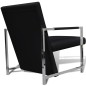 vidaXL Sillones 2 unidades estructura cromada cuero sintético negro vidaXL Sillones 2 unidades estructura cromada cuero sintético negro