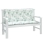 vidaXL Cojines banco jardín 2 uds tela estampado de hojas 120x50x7 cm vidaXL Cojines banco jardín 2 uds tela estampado de hojas 120x50x7 cm