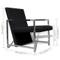 vidaXL Sillones 2 unidades estructura cromada cuero sintético negro vidaXL Sillones 2 unidades estructura cromada cuero sintético negro