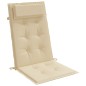 vidaXL Cojines de silla con respaldo alto 4 uds tela Oxford beige vidaXL Cojines de silla con respaldo alto 4 uds tela Oxford beige