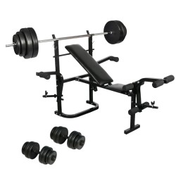 vidaXL Banca con mancuernas y pesas plegablr gimnasio en casa 