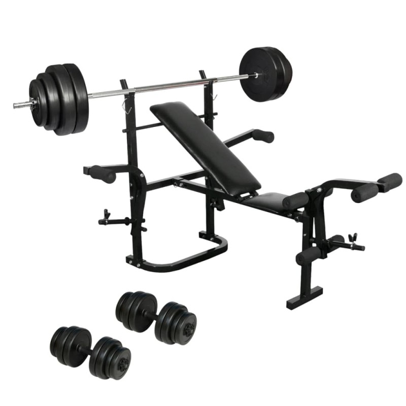 vidaXL Banca con mancuernas y pesas plegablr gimnasio en casa vidaXL Banca con mancuernas y pesas plegablr gimnasio en casa