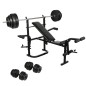 vidaXL Banca con mancuernas y pesas plegablr gimnasio en casa vidaXL Banca con mancuernas y pesas plegablr gimnasio en casa