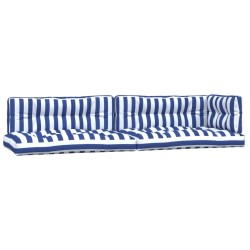 vidaXL Cojines para palés 5 piezas tela a rayas azul y blanco