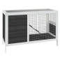 vidaXL Conejera de madera maciza de pino gris 103x44x69,5 cm vidaXL Conejera de madera maciza de pino gris 103x44x69,5 cm