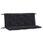 vidaXL Cojines para banco jardín 2 uds tela a cuadros negro 120x50x7cm