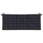 vidaXL Cojines para banco jardín 2 uds tela a cuadros negro 120x50x7cm
