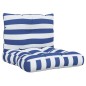 vidaXL Cojines para palés 2 piezas tela Oxford azul y blanco a rayas