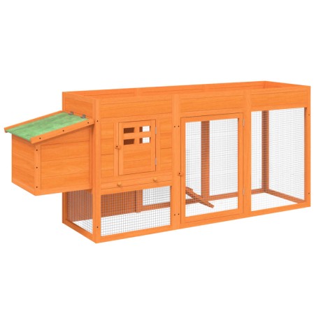 vidaXL Gallinero madera maciza de pino marrón 204x50x84 cm