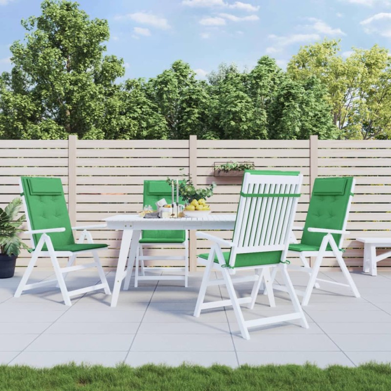 vidaXL Cojines de silla con respaldo alto 4 uds tela Oxford verde vidaXL Cojines de silla con respaldo alto 4 uds tela Oxford verde