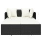 vidaXL Tumbona con cojines ratán sintético negro 182x118x63 cm