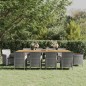 vidaXL Juego de comedor de jardín 11 piezas ratán sintético gris vidaXL Juego de comedor de jardín 11 piezas ratán sintético gris