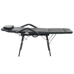 vidaXL Camilla de esteticista cuero sintético 185x78x76 cm negra
