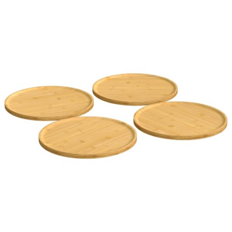 vidaXL Platos para pizza 4 uds bambú Ø32x1,5 cm 